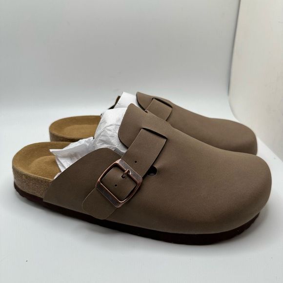 CUSHIONAIRE Women's Cork Footbed Clog 7 BROWN - Picture 1 of 7